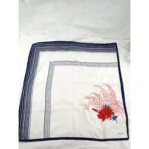 Vtg Floral Blue White veronese scarf 30" by 30" READ